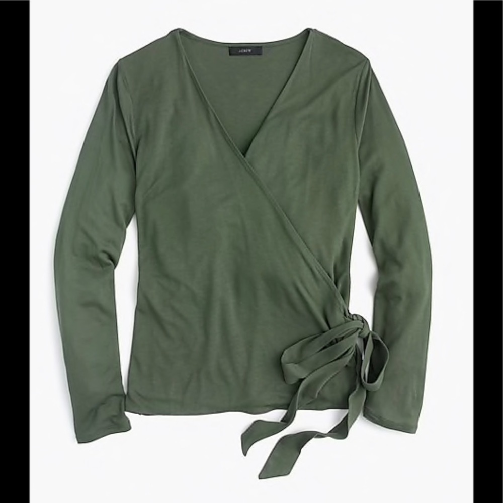 J. Crew Olive Green Wrap Top